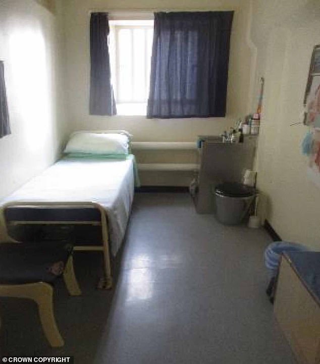 Justice sources said the singer's attacker has been identified. Pictured: An image of prison cell in HMP Wakefield