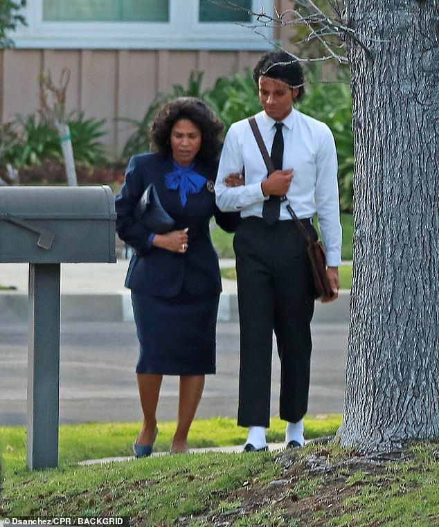 The Antoine Fuqua-directed movie, titled Michael, stars the late King of Pop's nephew Jaafar Jackson in the title role; pictured with Nia Long in 2024 in LA