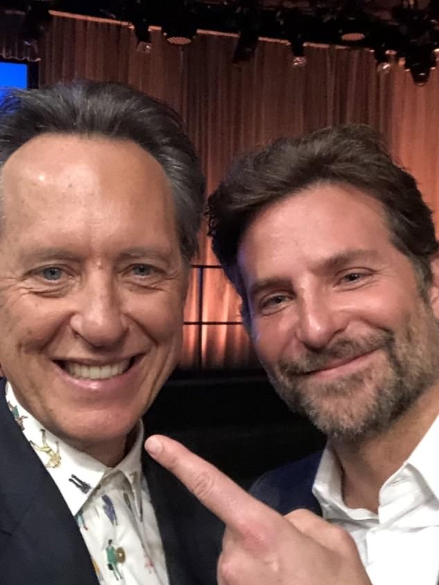 During this period, Richard was dubbed 'Hollywood's happiest man' and 'Hollywood's most joyful selfie-taker' (pictured with Bradley Cooper)