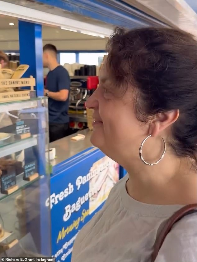 As he posed for snaps by the seafront, Ruth slipped back into her iconic character as she called out: 'oh Rich, what's occurin''