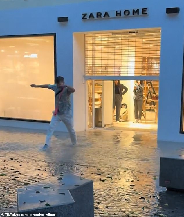 Shops were seemingly forced to close early as a result of the devastating effects of the storm