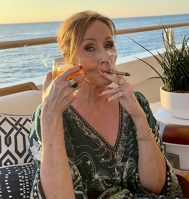 JK Rowling celebrated the Supreme Court's ruling on the definition of the term 'women' - posting this photo on X, formerly Twitter, following the judgment in April 2025