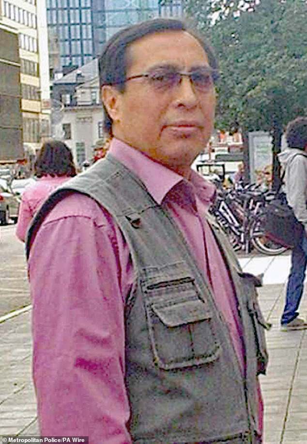 Mr Rivero (above) who is originally from Bolivia, spent many years working in a hotel in Mayfair and was described as 'the nicest person' who would not hurt anyone