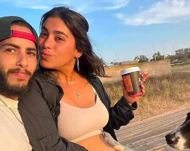Ilana Gritzewsky, 31, was taken from her home in a village near the Gaza border during the October 7 attacks. Her partner, Matan Zangauker (left) remains in captivity in Gaza