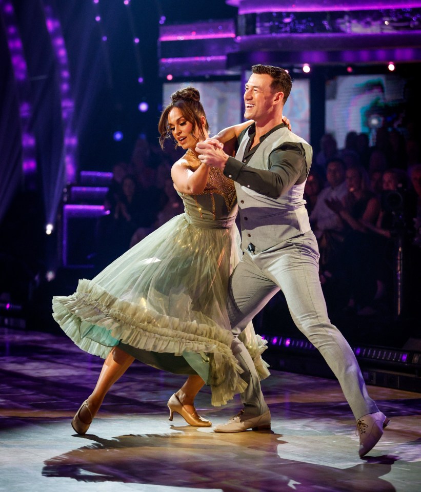 Vicky Pattison and Kai Widdrington dancing on "Strictly Come Dancing."
