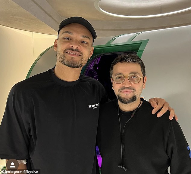 As well as looking after his own health, Dr Enayat has also had celebrities at HUM2N (pictured here with Dragons' Den star Steven Bartlett)