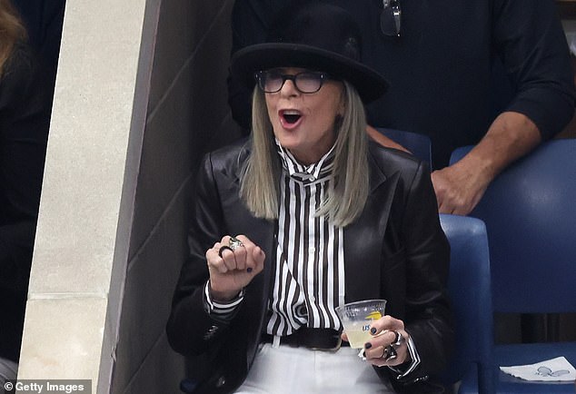 The following day Keaton attended the Women's Singles Final match between Coco Gauff and Aryna Sabalenka at the 2023 US Open