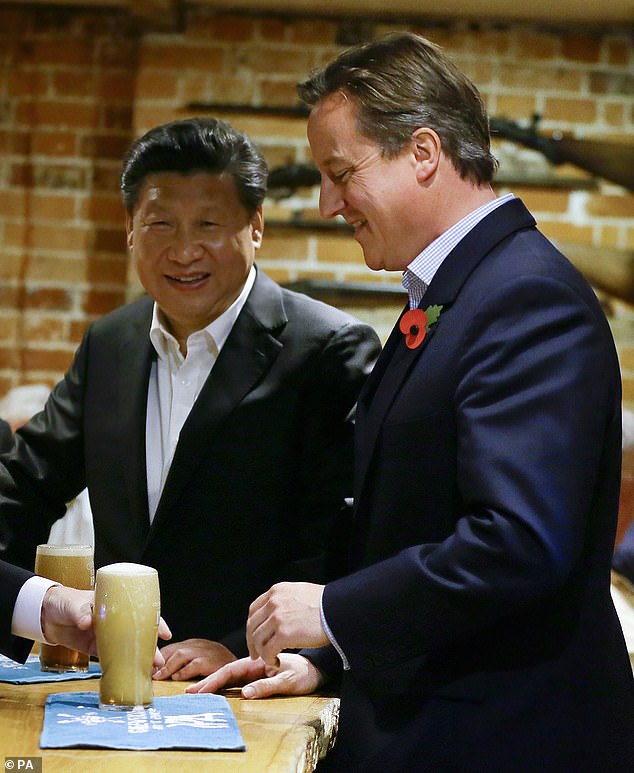 It seems that this slightly lively pint didn't put off Cameron's visiting guest - or his fellow Chinese investors. The photo opportunity in the pub was the cue for a prominent Chinese businessman known to have connections to Beijing to suddenly become interested in The Plough