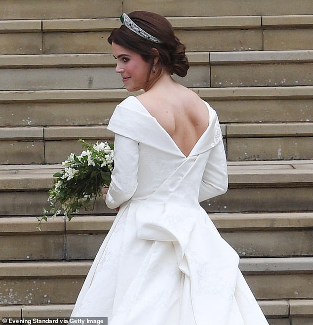 Princess Eugenie arrives at St George's Chapel on her wedding day. All eyes were on the 12th in line to the throne as she said 'I do' to marketing executive Jack Brooksbank