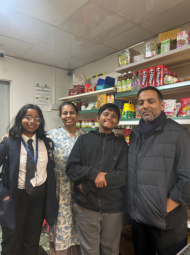Cherian Koippuram, 50, with wife Sindhu, 44, and kids Kalyani, 12, and Jonathan, 10