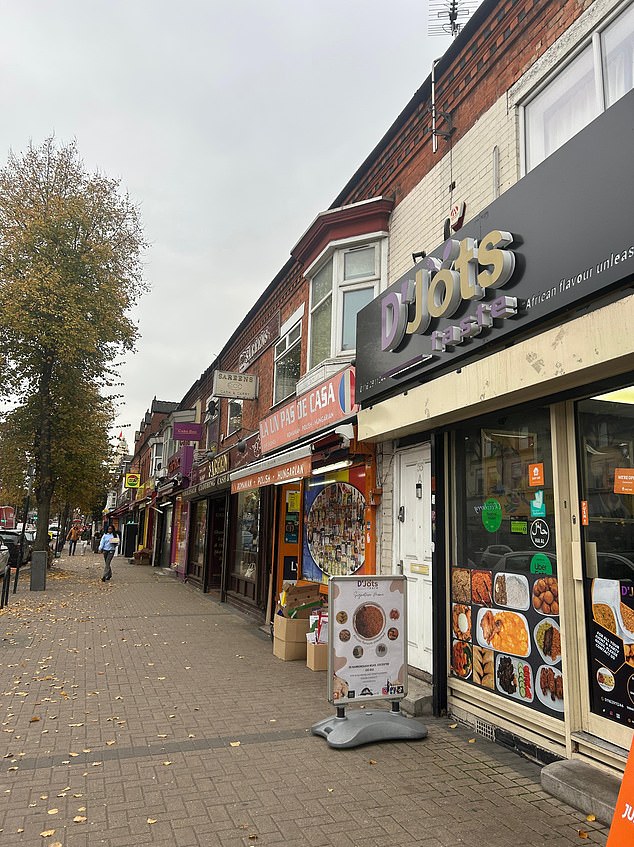 Pictured: Narborough Road. An African cuisine sits beside a Romanian and Polish supermarket