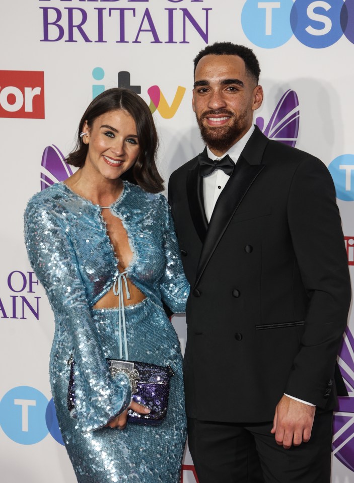 Brooke Vincent and Kean Bryan posing at the Pride of Britain Awards 2023.