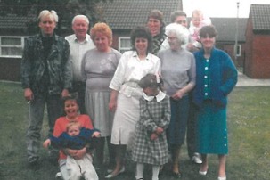 Collage of five family photos.