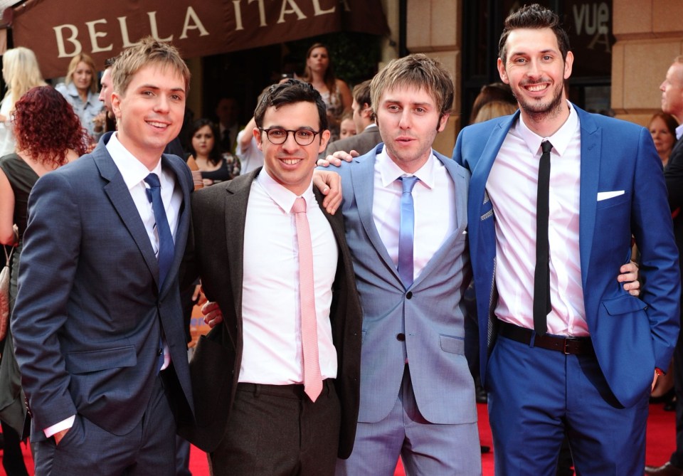 Joe Thomas, Simon Bird, James Buckley and Blake Harrison at "The Inbetweeners 2" film premiere.