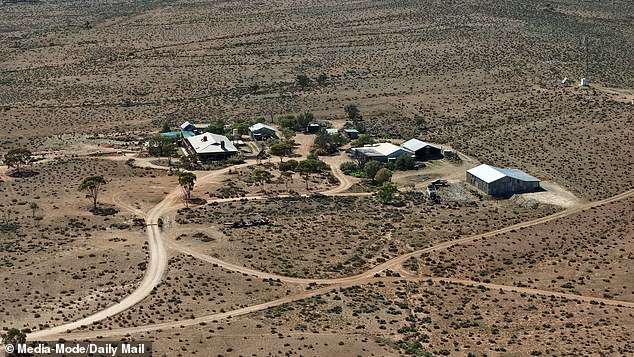 Gus was last seen playing in a mound of dirt near his grandparents' homestead on a sheep station 40km south of Yunta, in eastern South Australia , at about 5pm (pictured)