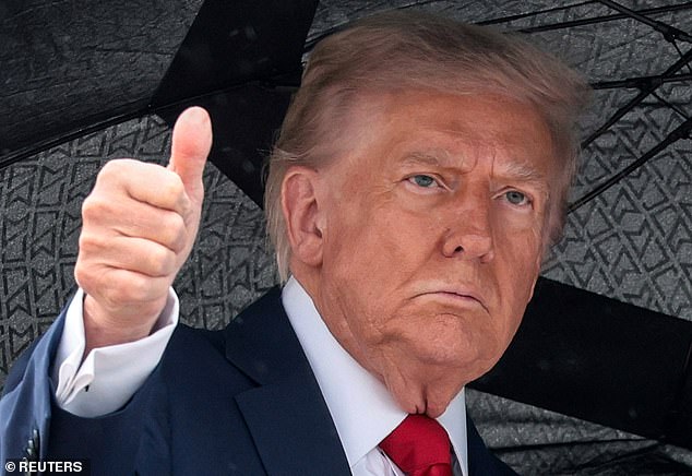 Trump gives a thumbs up while boarding Air Force One as he departs for Israel