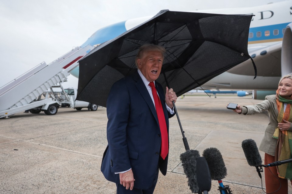 U.S. President Trump boards Air Force One as he departs for Israel, at Joint Base Andrews