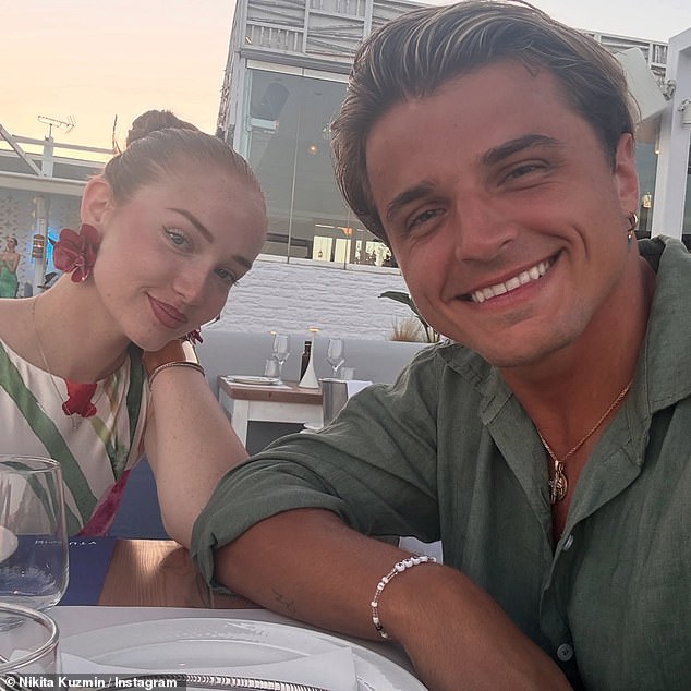 The West End performer, 29, has grown close to pro dancer Nikita Kuzmin's model girlfriend, Lauren Jaine (pictured left with Nikita in July 2025)