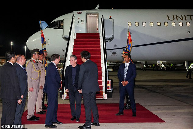 At a meeting on Monday Sir Keir will witness the signing of the Gaza Peace Plan, which Downing St called 'a historic turning point for the region following two years of conflict and bloodshed in Gaza'