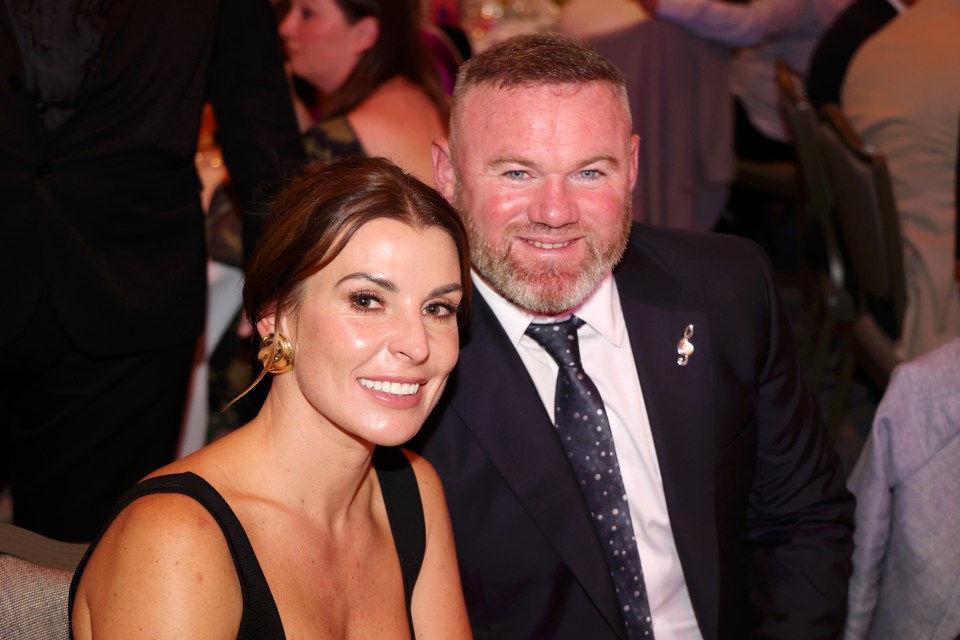 Coleen Rooney and Wayne Rooney attending Nordoff-Robbins' Legends of Football.