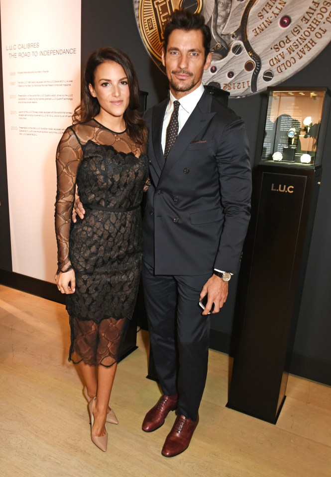 Stephanie Mendoros and David Gandy attend the cocktail opening of the Chopard exhibition 'L.U.C - L'art d'une Manufacture'.