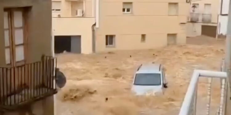 Watch roads on Spanish holiday coast turn to roaring rivers as THOUSANDS evacuated to shelters amid Storm Alice hell