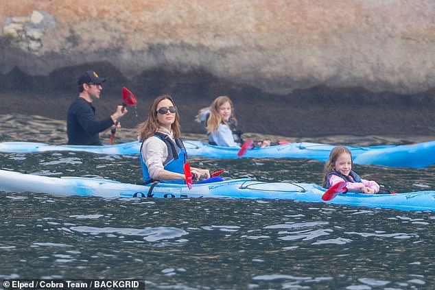 The actress, 42, who is in Italy as she works on The Devil Wears Prada 2, took a break from filming to spend time with her family