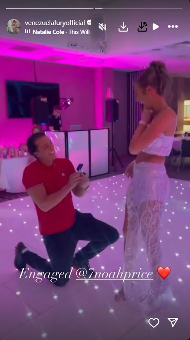 Tyson and Paris' eldest child got engaged to her boxer boyfriend Noah Price at her sweet sixteenth birthday party last month