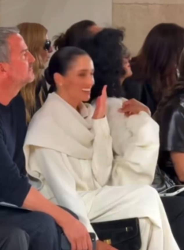 The Duchess has been criticised after a widely circulated video online showed her laughing while sat on the front row during the Balenciaga show. Her spokesman said that she was not laughing at a model stumbling
