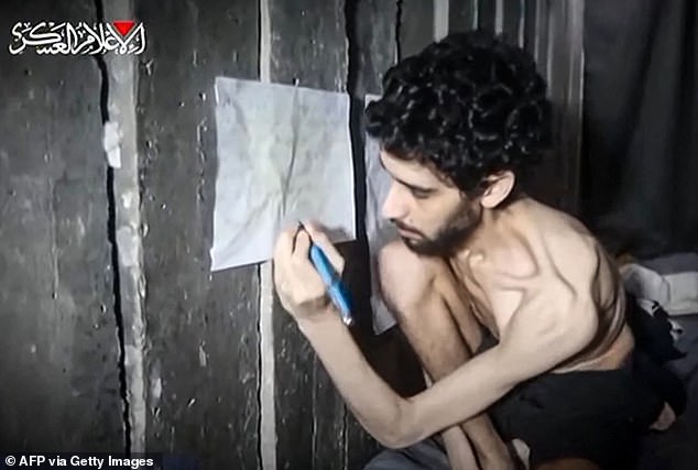 Evyatar's mother Galia David previously told the Mail of images released of him in August: 'I want everyone in the world to see this image, to know what Hamas terrorists are doing'