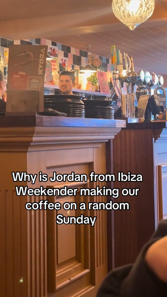 Jordan Davies from Ibiza Weekender working in a pub.