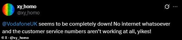 Frustrated customers took to social media to vent their anger over the disruption, with one complaining that the customer service number was not accessible