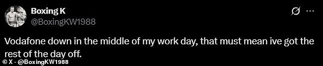 One commenter joked that they should have 'the rest of the day off' as the service disruption arrived in the middle of the work day