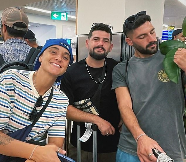 Released British-Israeli hostage Emily Damari with her friends Gali and Ziv Berman, before the October 7 massacre