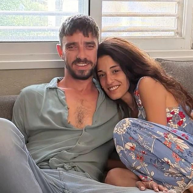 Cunio and his partner Arbel Yehud were taken from Kibbutz Nir Oz. Yehud was freed earlier this year but Cunio's brother said the last message he received from him read: 'We are in a horror movie'