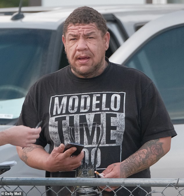 Jaelynn Chaney's father Jerome, pictured outside his home in Pasco, Washington, on Thursday, told the Daily Mail his influencer daughter had caught her husband with another man