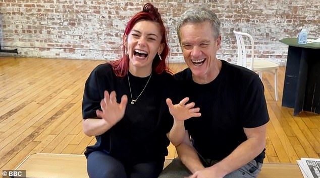 Stefan told viewers: 'We're back in the training room, aren't we, and if all goes well - which it will - I'm going to be back on the floor with the lovely Dianne this Saturday'