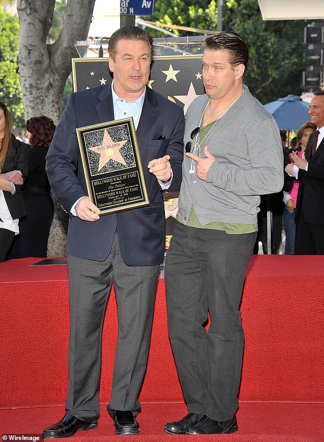Last year, Alec celebrated nearly four decades of sobriety following years of drug and alcohol abuse; pictured receiving his star on the Hollywood Walk of Fame in 2011 with Stephen