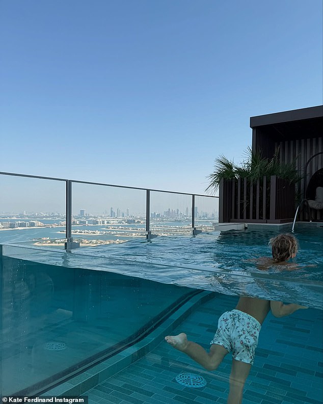 And the last shot showed another view of an opulent outdoor swimming pool, boasting glass walls to showcase their incredible view