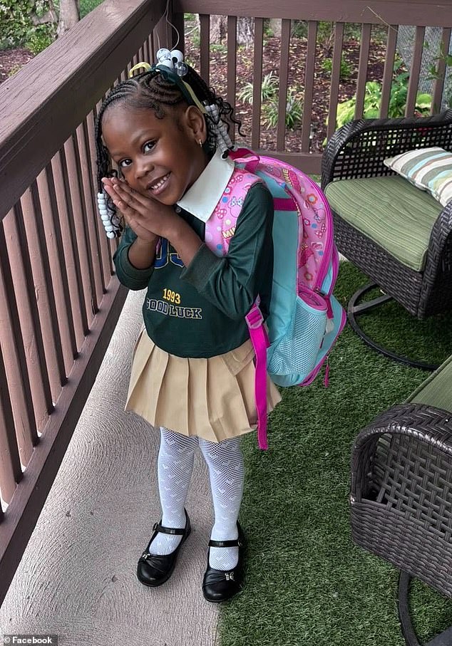 The youngster managed to walk out of the home she had been temporarily staying at with loved ones