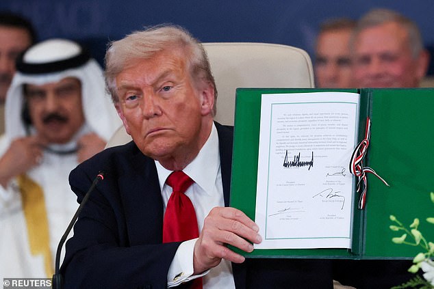 Trump, alongside dozens of world leaders, had gathered in Egypt on Monday to celebrate the long-awaited peace agreement between the warzones