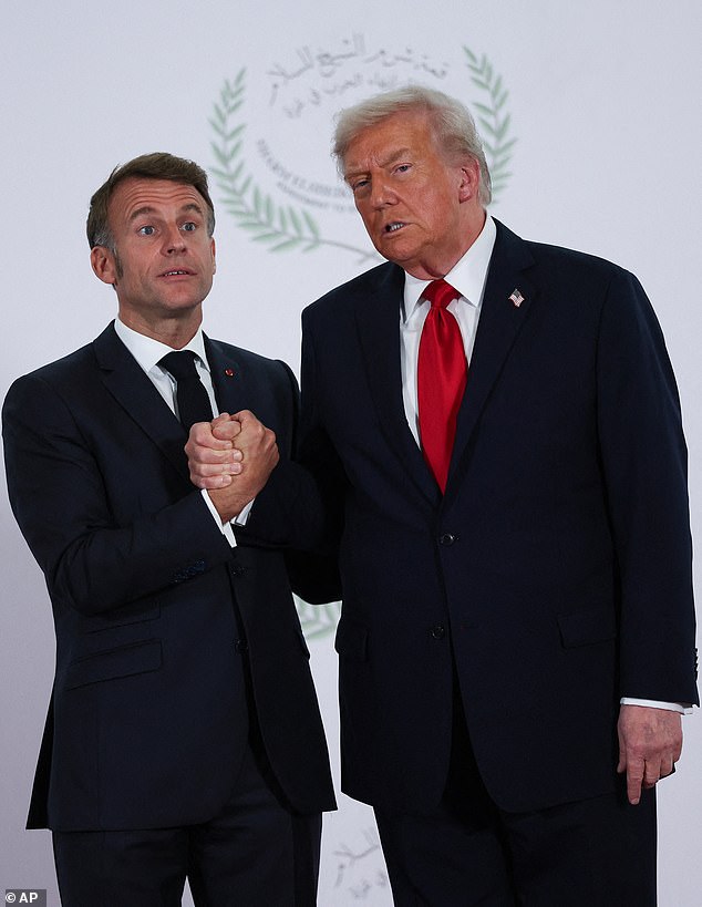 French President Emmanuel Macron had an uncomfortable 'death clasp' handshake with Donald Trump at the summit