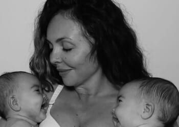Jesy Nelson makes candid admission about her boobs and belly as she shares sweet snap in bra with her baby twins