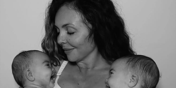 Jesy Nelson makes candid admission about her boobs and belly as she shares sweet snap in bra with her baby twins