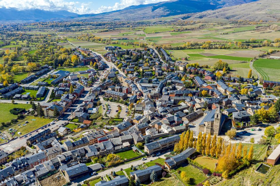 Panoramic view of Llivia, a Spanish enclave within France.