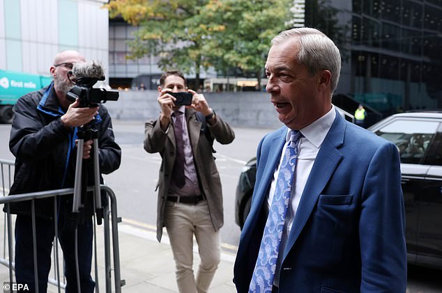 Mr Farage arrived outside Southwark Crown Court to hear Khan be sentenced for making threats to kill him on TikTok