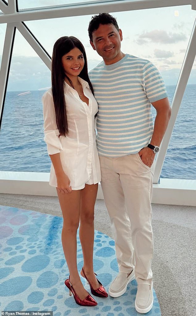 The daughter of Ryan Thomas (seen) and Tina O'Brien, 16, who recently revealed she didn't take the exams, shared a new post as she covered Sienna Spiro hit Maybe