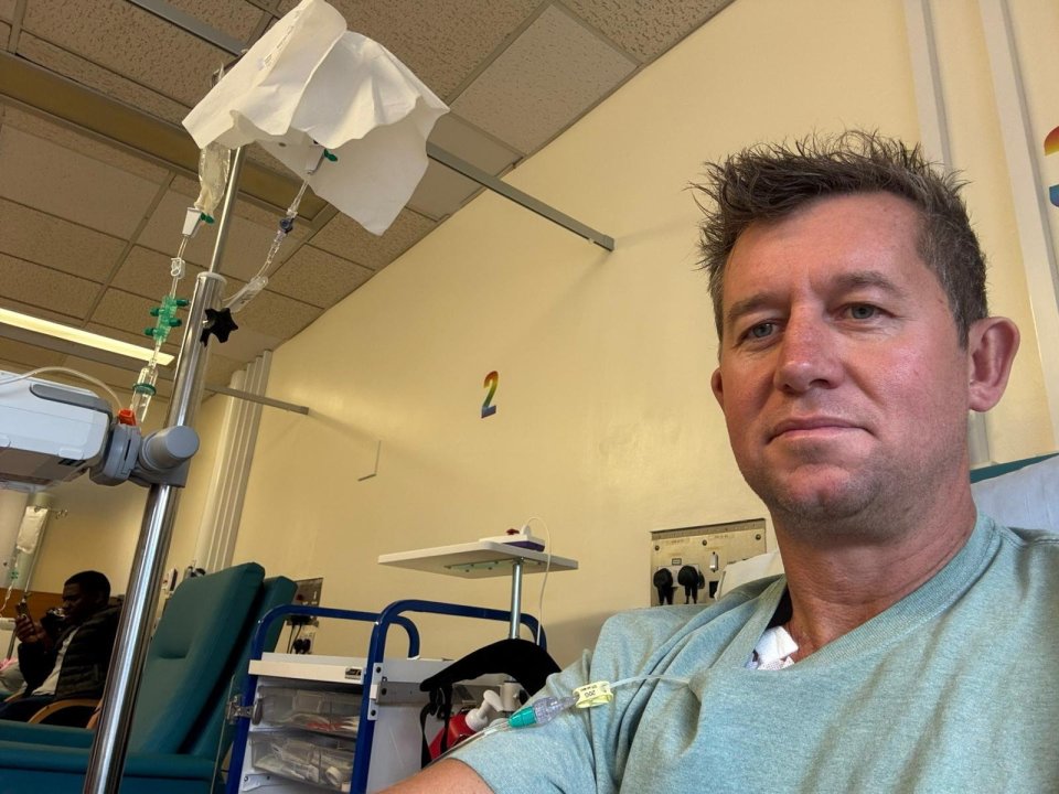 Zack Van Aarde undergoing chemotherapy for oesophagus cancer.