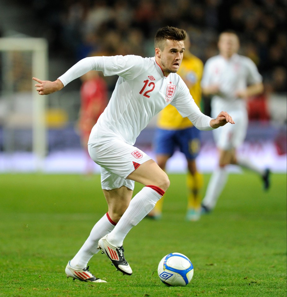 Carl Jenkinson playing in an international friendly match between Sweden and England.