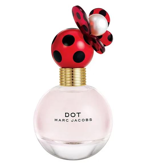Marc Jacobs Dot perfume with a red, spotted cap.
